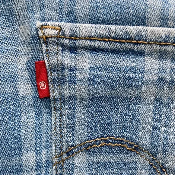 Rare Levi's Women's 721 High Rise Skinny Sapphire Plaid Jeans 33 (US 16) R "NWT" - Picture 8 of 13